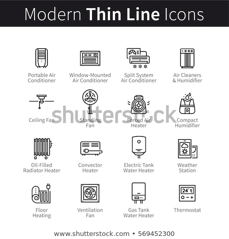 ストックフォト: Portable Oil Radiator Heating System Vector Icon