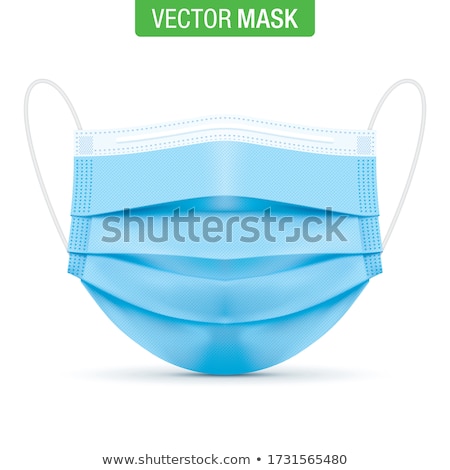 Foto stock: Protective Face Mask Disposable Earloop 3 Layer Face Mask In White Colour Isolated Stay Healthy Du