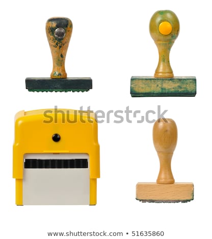 Set Of Old And New Rubber Stamps Isolated On White Stok fotoğraf © ajt