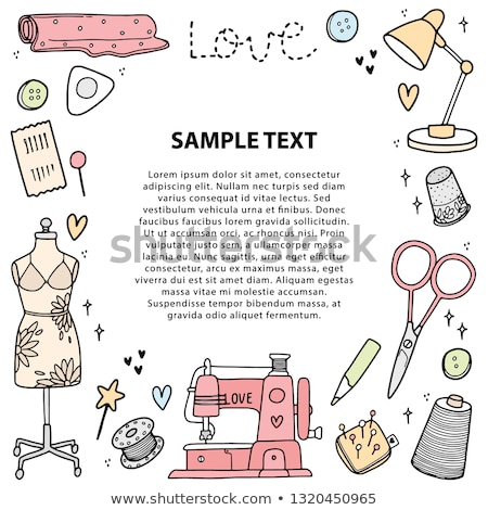 Foto stock: Sewing Items Border
