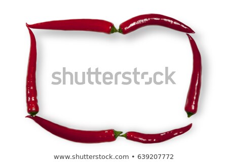 Stock photo: Frame Made Of Non Stem Red Bird Eye Chili Pepper