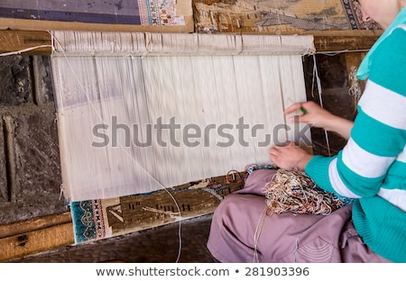 Stockfoto: Wool Hanging In A Carpet Factory