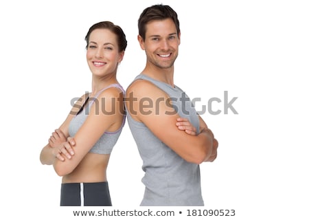 Stock fotó: Side Portrait Of A Happy Fit Young Couple