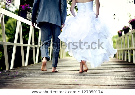 Stockfoto: Close Portrait Of Happy Wedding Couple