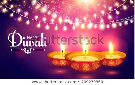 Foto d'archivio: Beautiful Diwali Festival Greeting With Light Bokeh Effect And
