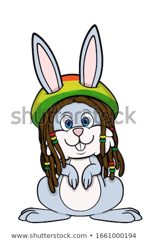 Stock fotó: Funny Jamaican Rabbit Cartoon