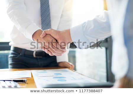 Stockfoto: Sealing A Deal Business People Shaking Hands After Welcoming Pa