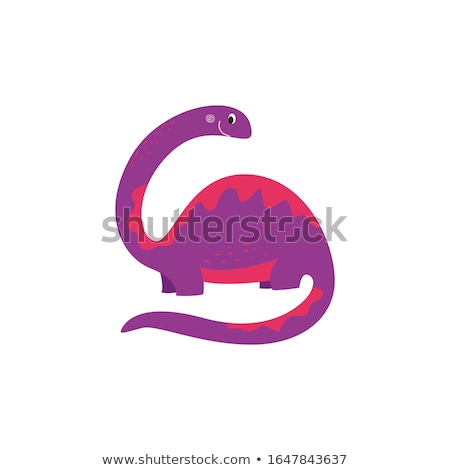 Foto stock: Cute Purple Dinosaur Character