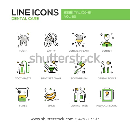 Stock foto: Dental Diseases And Treatment Thin Line Icons