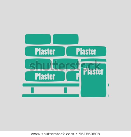 Foto stock: Palette With Plaster Bags Icon