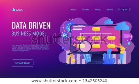 Stockfoto: Data Driven Business Model Concept Landing Page