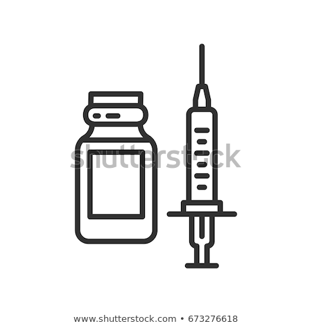 商業照片: Plastic Medical Syringe And Vial Icon