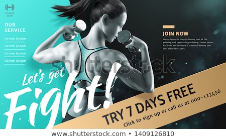Foto stock: Woman Lifting A Dumbbell