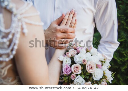 Foto stock: Ovia, · tenencia, · novios, · mano