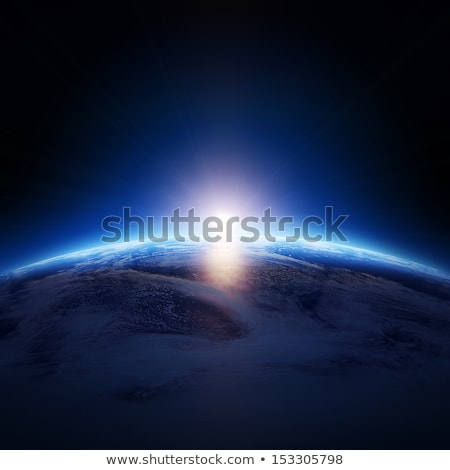 Stock foto: Earth Sunrise Over Cloudy Ocean With No Stars