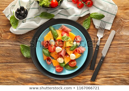 ストックフォト: Salad With Melon And Mozzarella