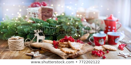 [[stock_photo]]: Coffeepot And Cookies On Christmas Coffee Table