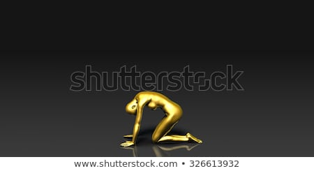 The Downward Facing Frog Yoga Pose Stok fotoğraf © kentoh