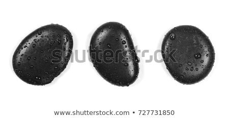 Foto stock: Zen Stones On Black With Water Drops