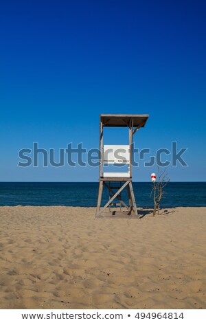 Stockfoto: Watchtower On The Empty Beach Cape Cod Massachusetts
