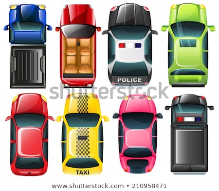 Stock photo: A Topview Of A Police Car