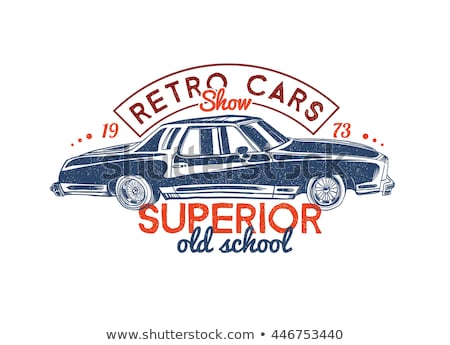 Stockfoto: Old Vintage Car Vector Illustration Clip Art Image