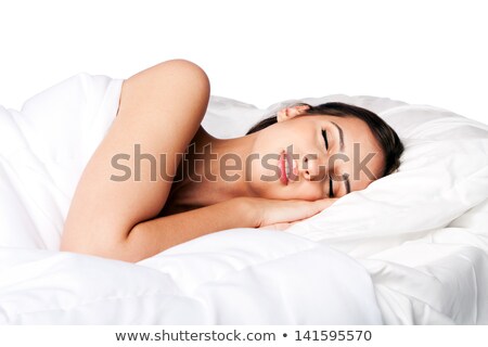 Foto stock: Beautiful Woman Happily Asleep