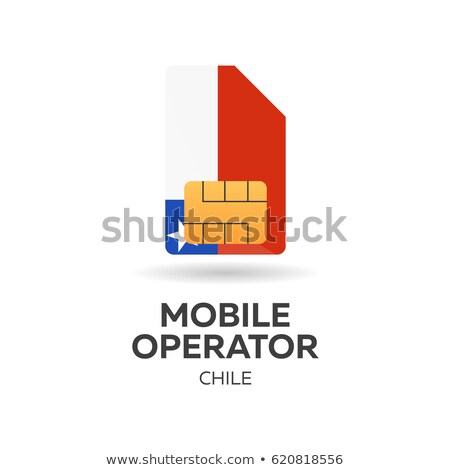 Stock fotó: Chile Mobile Operator Sim Card With Flag Vector Illustration