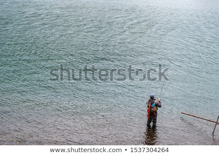 Foto d'archivio: Fisherman On Chuzenji Lake Nikko Japan