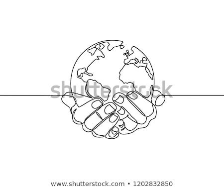 ストックフォト: Earth Day People Hands Holding Earth Vector Illustration