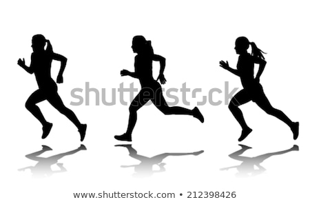 Young Woman Running Vector Illustration Foto stock © Bokica