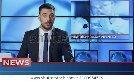 Stok fotoğraf: Male News Anchor