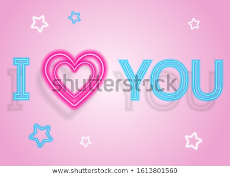 [[stock_photo]]: Vintage Glow Signboard With Love You Inscription