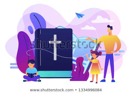 Zdjęcia stock: Religious Summer Camp Concept Vector Illustration