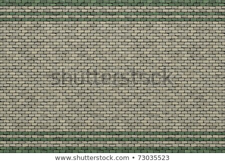 ストックフォト: 3d Large Render Of A Tiled Worn Wall In Beige And Green