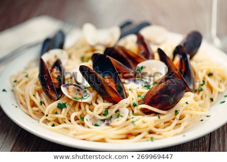 Stock fotó: Spaghetti With Mussels
