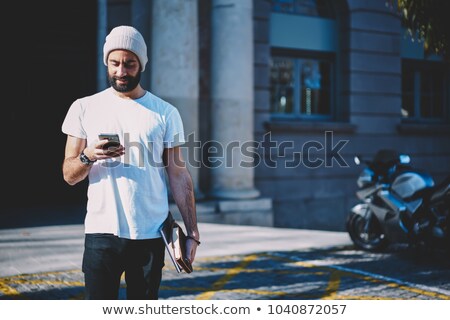 ストックフォト: Casual Young Guy Communicating