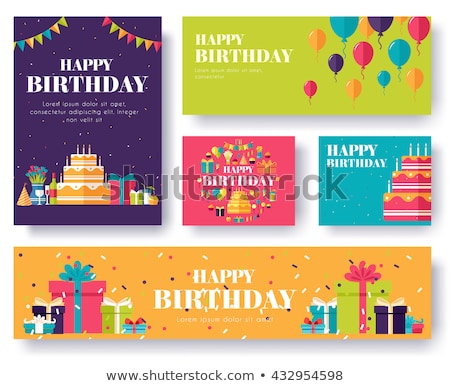 Foto stock: Pink Happy Birthday Card