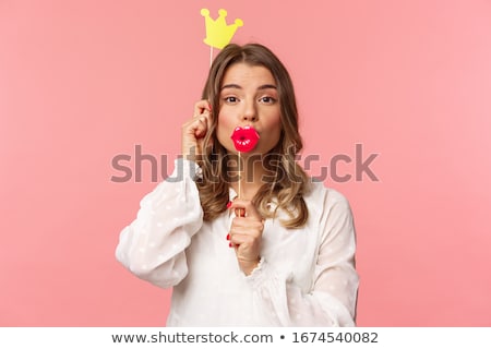 Stock foto: Woman Queen In Funny Concept