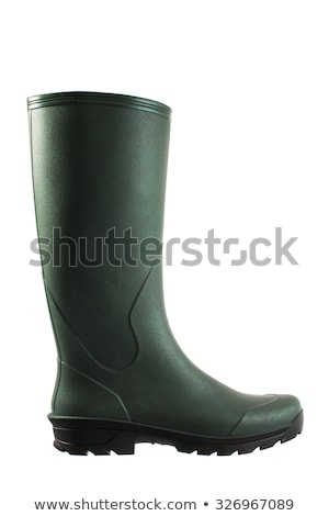 Stock photo: Green Rubber Boots For Garden Work