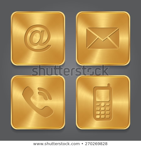 Foto stock: Send Golden Vector Icon Button