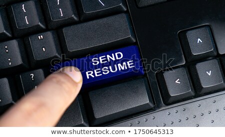 Stockfoto: Pressing Blue Button Internet Marketing On Black Keyboard