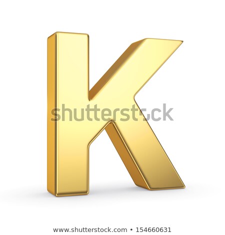 Foto stock: The Letter K As A Polished Golden Object With Clipping Path