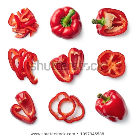 Stok fotoğraf: Red Bell Pepper Pieces Slices