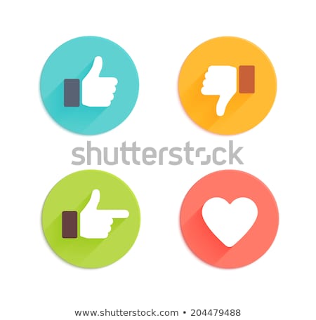 Stockfoto: Social Network Thumb Up Set Vector Illustration