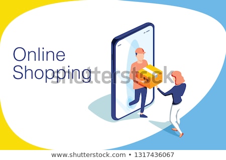 Stock photo: Isometric Flat Vector Landing Page Template Of Fast Delivery Service