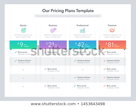 Stok fotoğraf: Product Service Plan Price Comparison Table