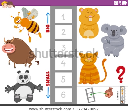 Stockfoto: Educational Game With Large And Small Animals