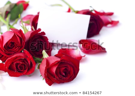 Romantic Note With Red Rose Сток-фото © szefei