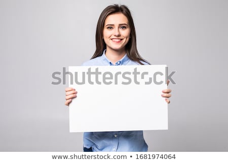 Zdjęcia stock: Business Woman Holding Sign